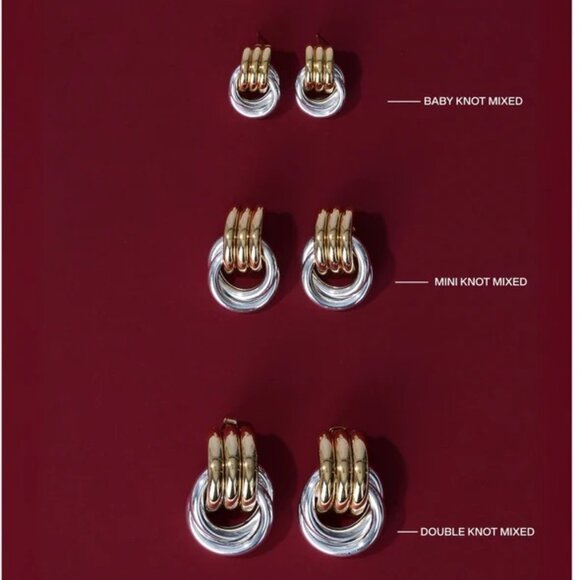 Heaven Mayhem Double Knot Earrings in Mixed Metal One Size Womens Jewelry - Picture 13 of 16